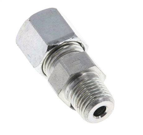 8S & R1/4'' Zink plated Steel Straight Cutting Fitting with Male Threads 630 bar ISO 8434-1 [2 Pieces]