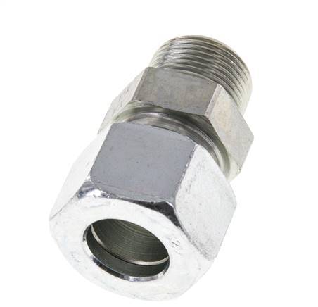 20S & R3/4'' Zink plated Steel Straight Cutting Fitting with Male Threads 400 bar ISO 8434-1