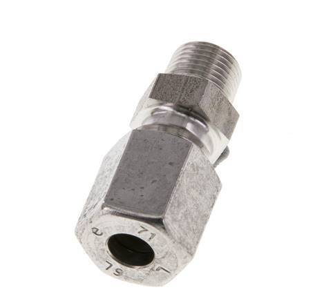 6L & R1/8'' Stainless Steel Straight Cutting Fitting with Male Threads 315 bar ISO 8434-1