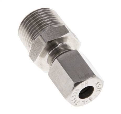 6L & R3/8'' Stainless Steel Straight Cutting Fitting with Male Threads 315 bar ISO 8434-1