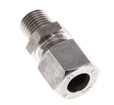 10L & R1/4'' Stainless Steel Straight Cutting Fitting with Male Threads 315 bar ISO 8434-1