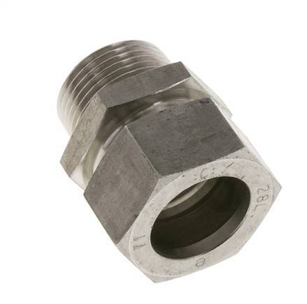 28L & R1'' Stainless Steel Straight Cutting Fitting with Male Threads 160 bar ISO 8434-1