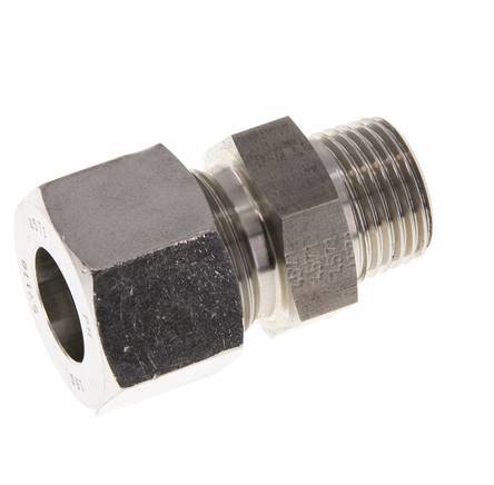 16L & R1/2'' Stainless Steel Straight Cutting Fitting with Male Threads 400 bar ISO 8434-1