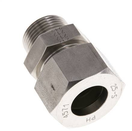 25L & R1'' Stainless Steel Straight Cutting Fitting with Male Threads 400 bar ISO 8434-1