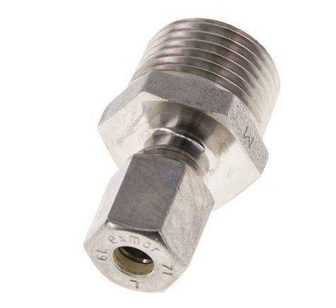 6L & R1/2'' Stainless Steel Straight Compression Fitting with Male Threads 315 bar ISO 8434-1