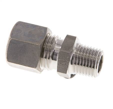 10L & R1/4'' Stainless Steel Straight Compression Fitting with Male Threads 315 bar ISO 8434-1
