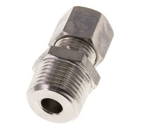 10L & R1/2'' Stainless Steel Straight Compression Fitting with Male Threads 315 bar ISO 8434-1