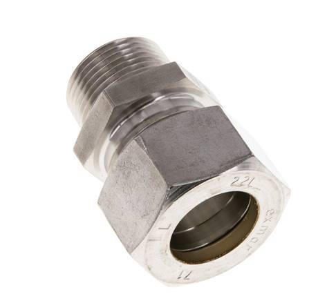 22L & R3/4'' Stainless Steel Straight Compression Fitting with Male Threads 160 bar ISO 8434-1