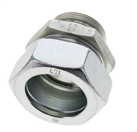 42L & UN 1-5/8''-12 Zink plated Steel Straight Cutting Fitting with Male Threads 160 bar ISO 8434-1