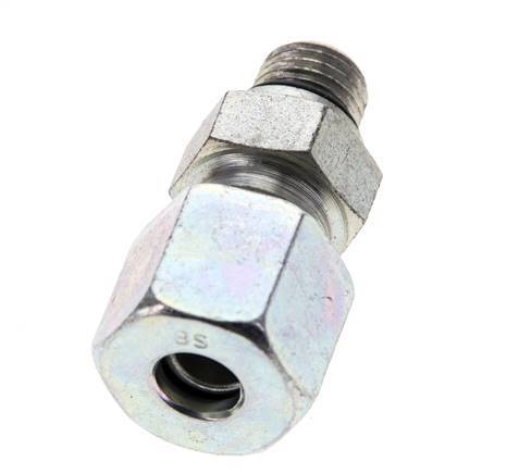 8S & UNF 7/16''-20 Zink plated Steel Straight Cutting Fitting with Male Threads 630 bar ISO 8434-1