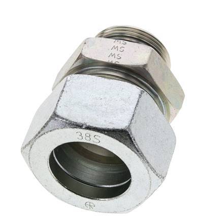 38S & UN 1-5/8''-12 Zink plated Steel Straight Cutting Fitting with Male Threads 315 bar ISO 8434-1