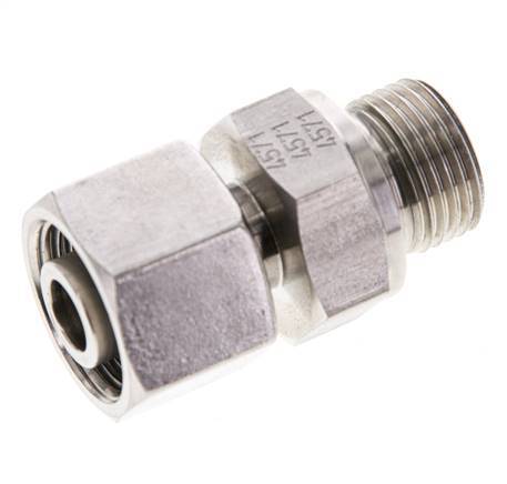 12S & M18x1.5 Stainless Steel Straight Swivel with Male Threads 630 bar FKM Adjustable ISO 8434-1