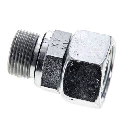 18L & M22x1.5 Zink plated Steel Straight Swivel with Male Threads 315 bar NBR O-ring Sealing Cone Adjustable ISO 8434-1