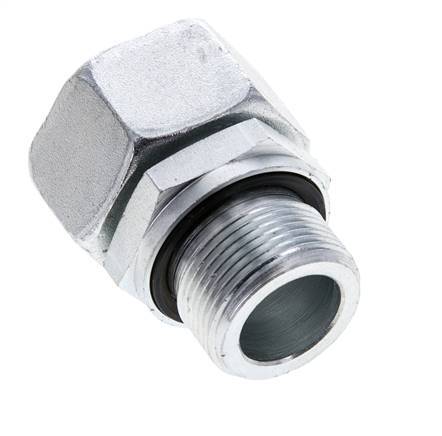 22L & M26x1.5 Zink plated Steel Straight Swivel with Male Threads 160 bar NBR O-ring Sealing Cone Adjustable ISO 8434-1