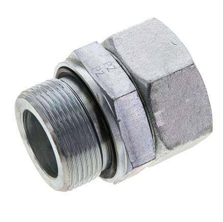 35L & M42x2 Zink plated Steel Straight Swivel with Male Threads 160 bar NBR O-ring Sealing Cone Adjustable ISO 8434-1