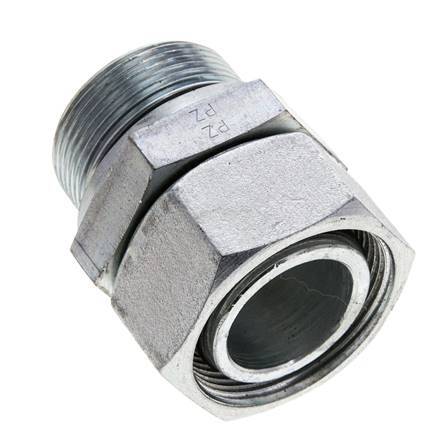 35L & M42x2 Zink plated Steel Straight Swivel with Male Threads 160 bar NBR O-ring Sealing Cone Adjustable ISO 8434-1