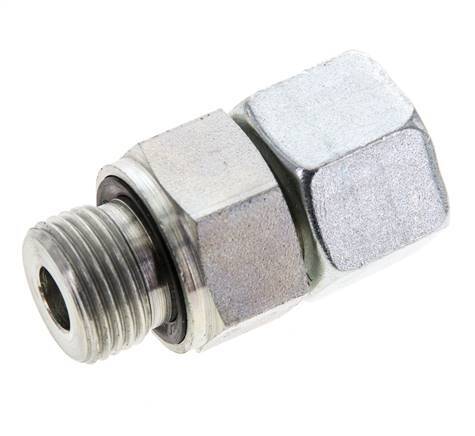 12S & M18x1.5 Zink plated Steel Straight Swivel with Male Threads 630 bar NBR O-ring Sealing Cone Adjustable ISO 8434-1