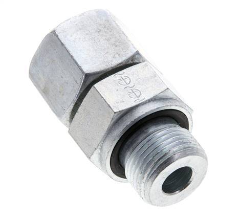 14S & M20x1.5 Zink plated Steel Straight Swivel with Male Threads 630 bar NBR O-ring Sealing Cone Adjustable ISO 8434-1