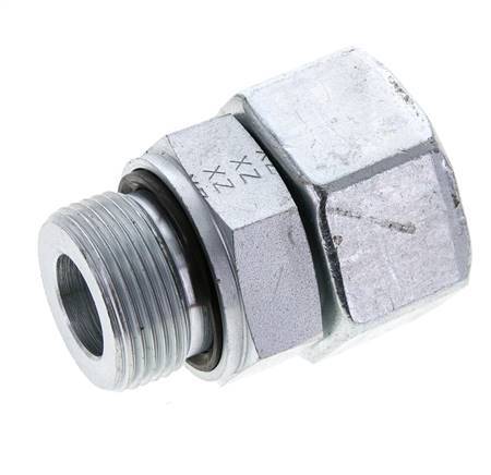 25S & M33x2 Zink plated Steel Straight Swivel with Male Threads 400 bar NBR O-ring Sealing Cone Adjustable ISO 8434-1