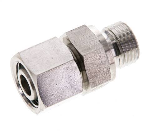 12L & M16x1.5 Stainless Steel Straight Swivel with Male Threads 315 bar FKM O-ring Sealing Cone Adjustable ISO 8434-1