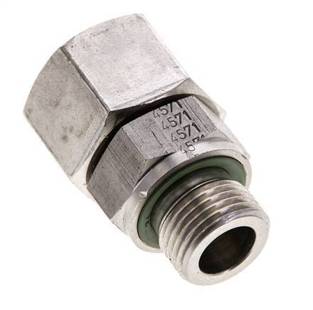 15L & M18x1.5 Stainless Steel Straight Swivel with Male Threads 315 bar FKM O-ring Sealing Cone Adjustable ISO 8434-1