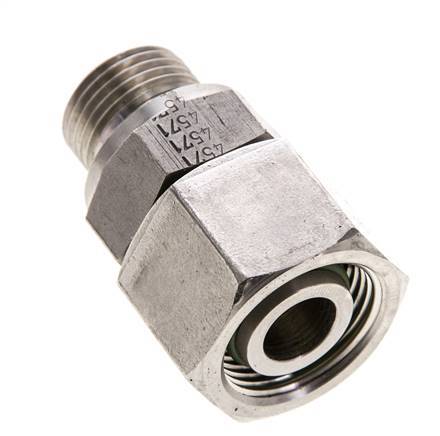 15L & M18x1.5 Stainless Steel Straight Swivel with Male Threads 315 bar FKM O-ring Sealing Cone Adjustable ISO 8434-1