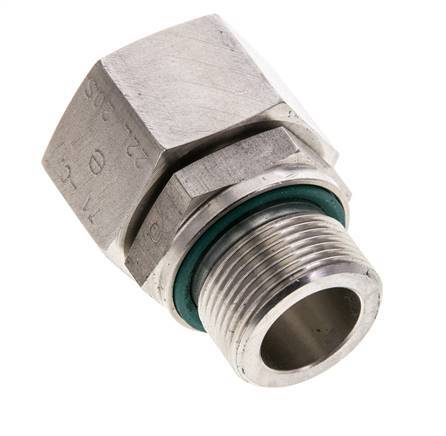 22L & M26x1.5 Stainless Steel Straight Swivel with Male Threads 160 bar FKM O-ring Sealing Cone Adjustable ISO 8434-1