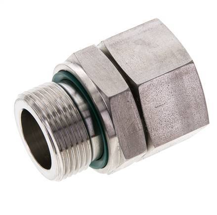 28L & M33x2 Stainless Steel Straight Swivel with Male Threads 160 bar FKM O-ring Sealing Cone Adjustable ISO 8434-1