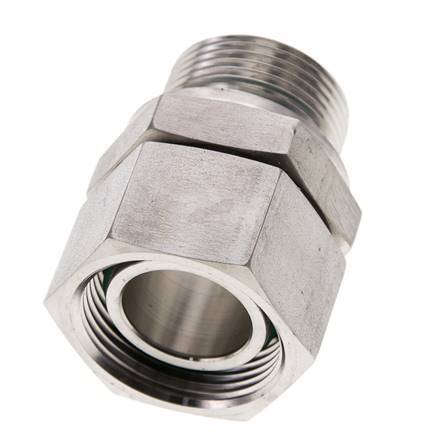 28L & M33x2 Stainless Steel Straight Swivel with Male Threads 160 bar FKM O-ring Sealing Cone Adjustable ISO 8434-1