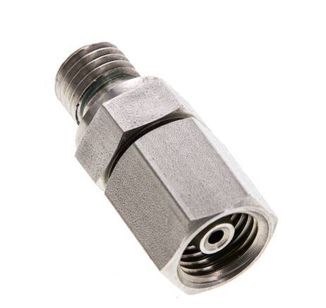 6S & M12x1.5 Stainless Steel Straight Swivel with Male Threads 630 bar FKM O-ring Sealing Cone Adjustable ISO 8434-1