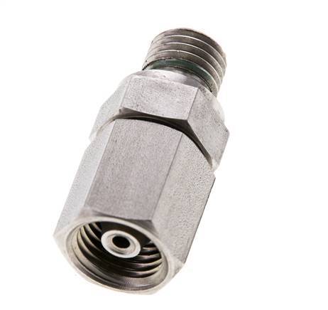 6S & M12x1.5 Stainless Steel Straight Swivel with Male Threads 630 bar FKM O-ring Sealing Cone Adjustable ISO 8434-1