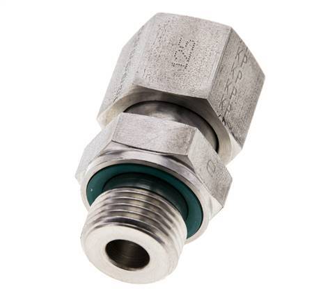 12S & M18x1.5 Stainless Steel Straight Swivel with Male Threads 630 bar FKM O-ring Sealing Cone Adjustable ISO 8434-1