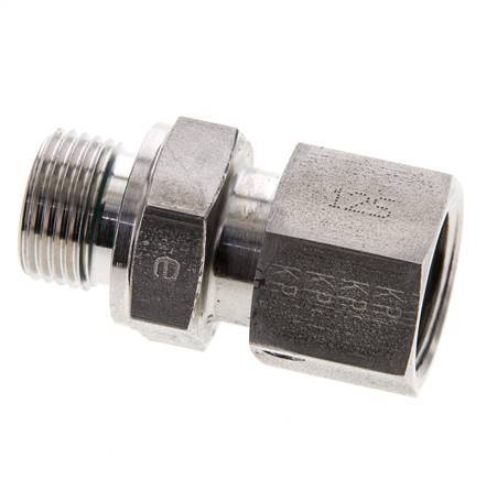 12S & M18x1.5 Stainless Steel Straight Swivel with Male Threads 630 bar FKM O-ring Sealing Cone Adjustable ISO 8434-1