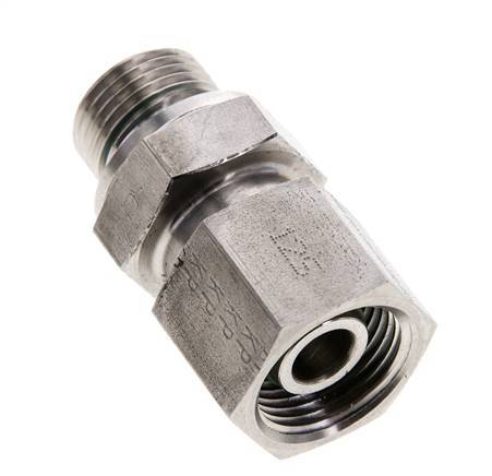 12S & M18x1.5 Stainless Steel Straight Swivel with Male Threads 630 bar FKM O-ring Sealing Cone Adjustable ISO 8434-1