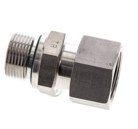 16S & M22x1.5 Stainless Steel Straight Swivel with Male Threads 400 bar FKM O-ring Sealing Cone Adjustable ISO 8434-1