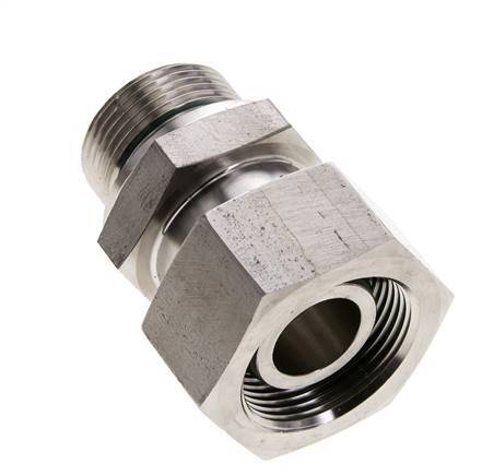 25S & M33x2 Stainless Steel Straight Swivel with Male Threads 400 bar FKM O-ring Sealing Cone Adjustable ISO 8434-1