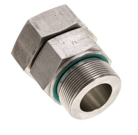 38S & M48x2 Stainless Steel Straight Swivel with Male Threads 315 bar FKM O-ring Sealing Cone Adjustable ISO 8434-1