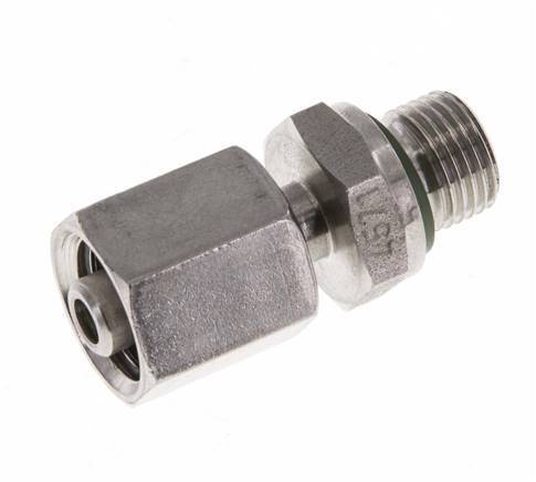 6L & G1/8'' Stainless Steel Straight Swivel with Male Threads 315 bar FKM Adjustable ISO 8434-1