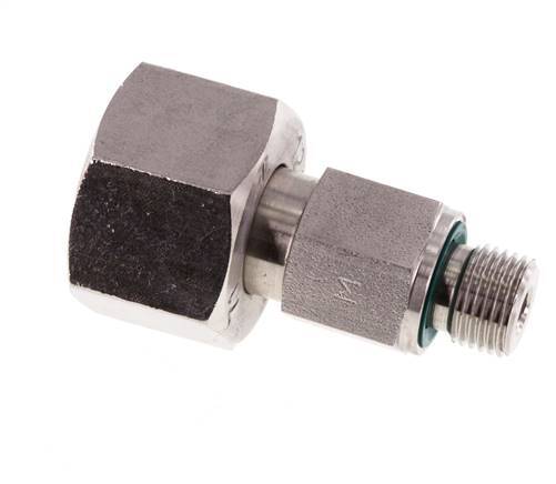 12L & G1/8'' Stainless Steel Straight Swivel with Male Threads 315 bar FKM Adjustable ISO 8434-1