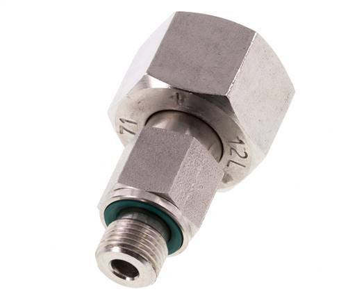 12L & G1/8'' Stainless Steel Straight Swivel with Male Threads 315 bar FKM Adjustable ISO 8434-1