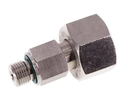 12L & G1/8'' Stainless Steel Straight Swivel with Male Threads 315 bar FKM Adjustable ISO 8434-1