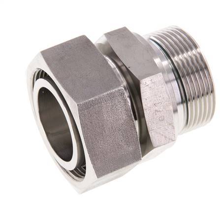 42L & G1-1/2'' Stainless Steel Straight Swivel with Male Threads 160 bar FKM Adjustable ISO 8434-1