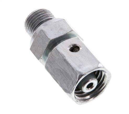 6L & G1/8'' Zink plated Steel Straight Swivel with Male Threads 315 bar NBR O-ring Sealing Cone Adjustable ISO 8434-1 [2 Pieces]