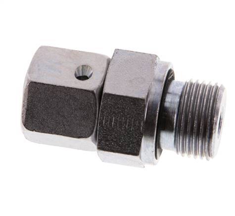 10L & G3/8'' Zink plated Steel Straight Swivel with Male Threads 315 bar NBR O-ring Sealing Cone Adjustable ISO 8434-1