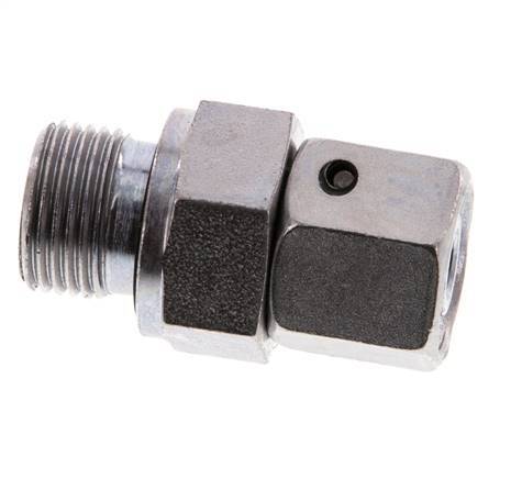 10L & G3/8'' Zink plated Steel Straight Swivel with Male Threads 315 bar NBR O-ring Sealing Cone Adjustable ISO 8434-1