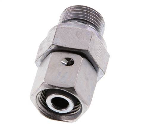 10L & G3/8'' Zink plated Steel Straight Swivel with Male Threads 315 bar NBR O-ring Sealing Cone Adjustable ISO 8434-1