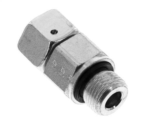 12L&G3/8'' Zink plated Steel Straight Swivel with Male Threads 315 bar NBR O-ring Sealing Cone Adjustable ISO 8434-1 [2 Pieces]