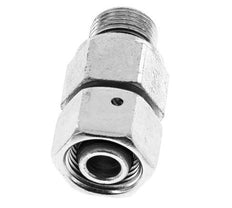 12L&G3/8'' Zink plated Steel Straight Swivel with Male Threads 315 bar NBR O-ring Sealing Cone Adjustable ISO 8434-1 [2 Pieces]