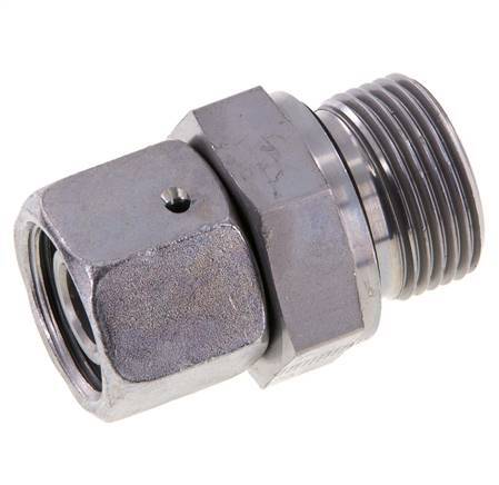 15L & G3/4'' Zink plated Steel Straight Swivel with Male Threads 315 bar NBR O-ring Sealing Cone Adjustable ISO 8434-1