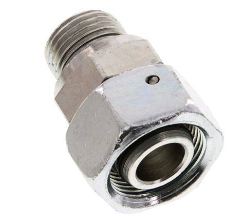 18L & G1/2'' Zink plated Steel Straight Swivel with Male Threads 315 bar NBR O-ring Sealing Cone Adjustable ISO 8434-1